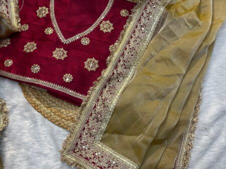 Designer Bandhej Beads Saree