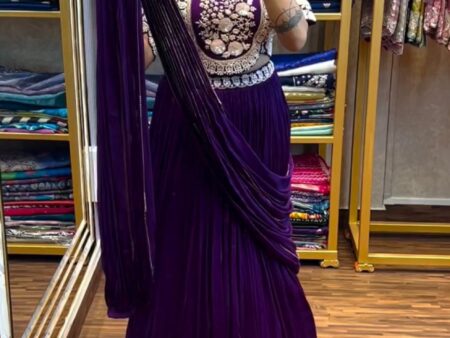 Designer Party Wear Lehenga Saree with Embroidery Blouse