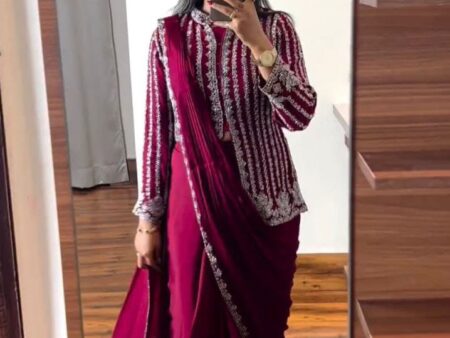 Ready to Wear Saree with Full Koti