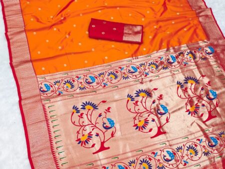 Traditional Paithani Gold Zari Saree