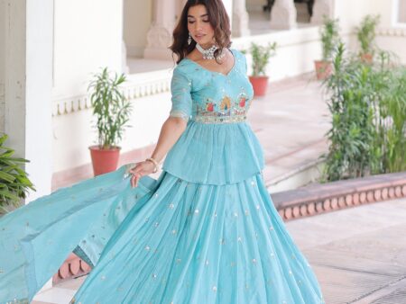 Premium gold sequins embroidered readymade lehenga choli set with zari work and designer blouse for Indian weddings