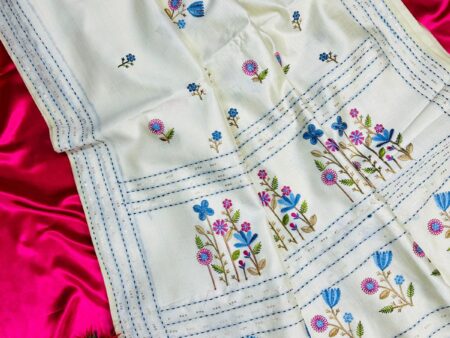 Thread Katha Work Sequence Saree Border