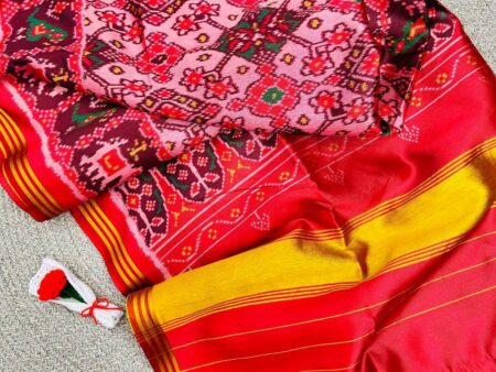 Premium Pure Patola Silk Double Ikkat Saree