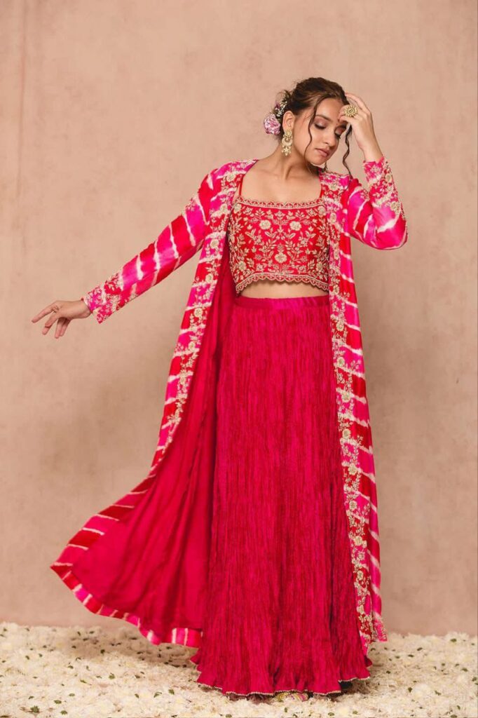 Party Wear Shrug Lehenga