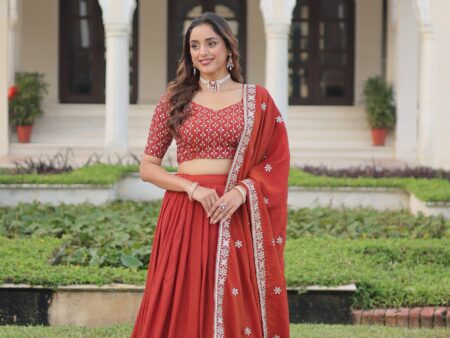 Heavy Sequins Vichitra Silk Lehenga Choli